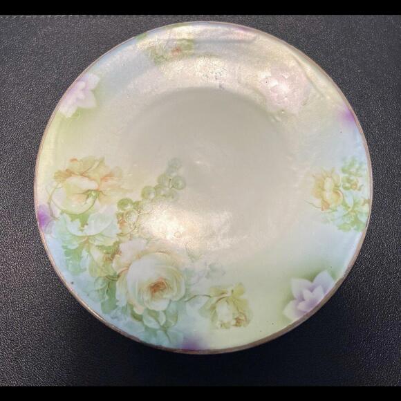 Steinmann Silesien Bavaria Vintage 1932-1938 Hand Painted Roses Grapes Plate 6.5 - Picture 4 of 11